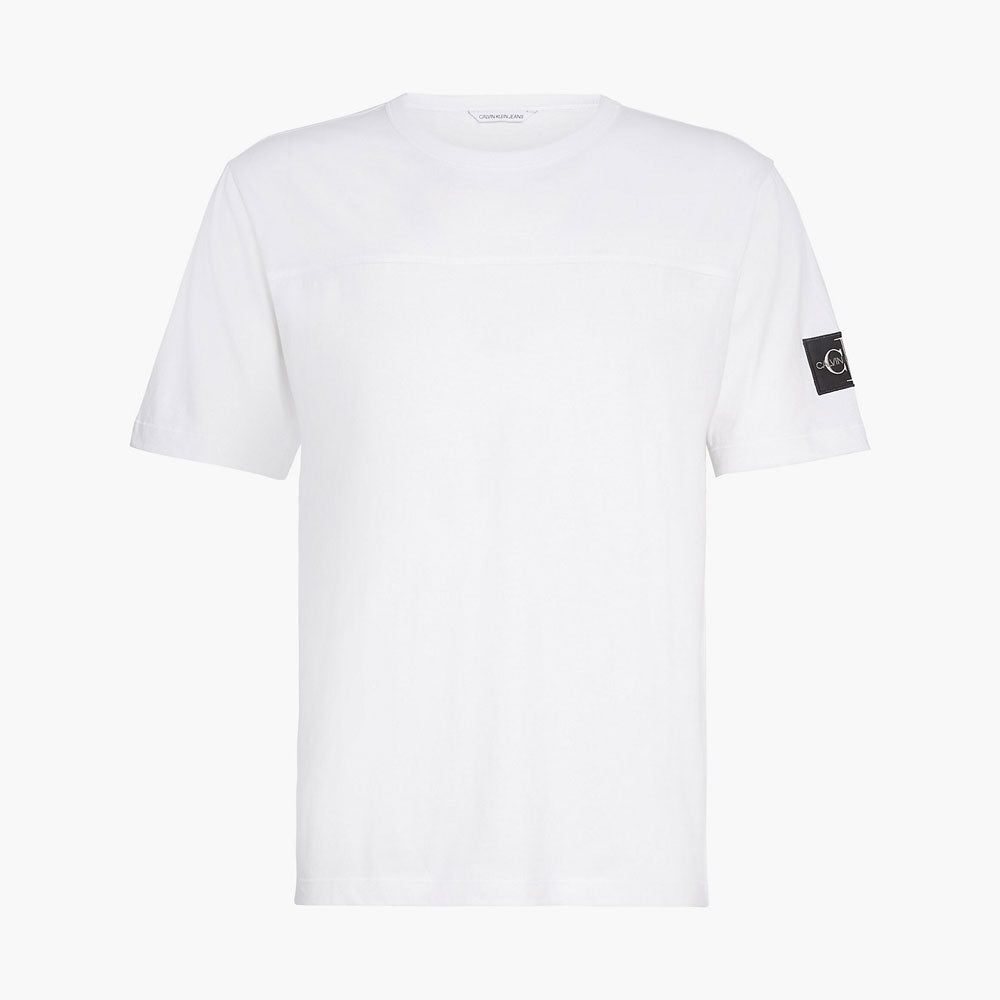 Men's Monogram Sleeve Badge Cotton T-Shirt - White