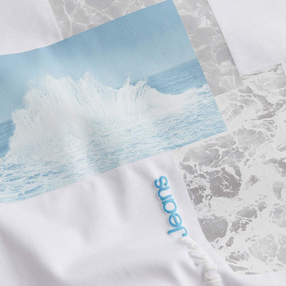 Splash Photoprint Cotton T-shirt - White