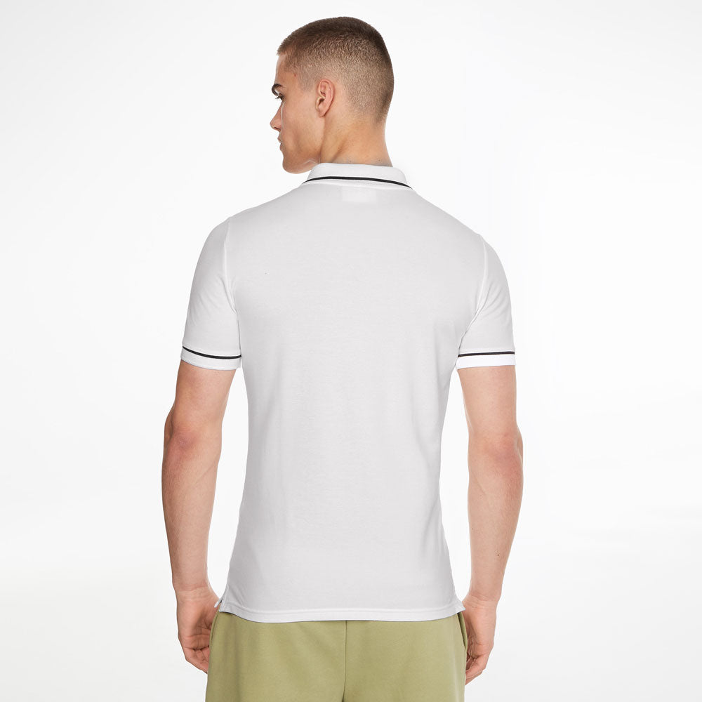 Tipping Slim Fit Polo Cotton Shirt - White