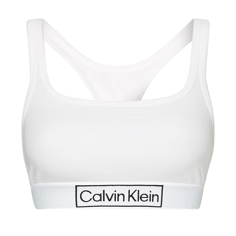 Unlined Cotton Blend Bralette - White