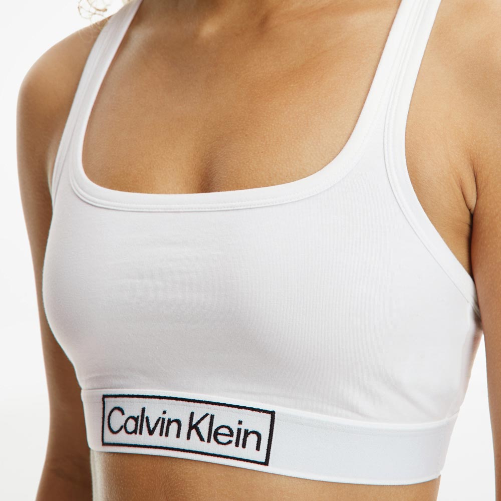 Unlined Cotton Blend Bralette - White