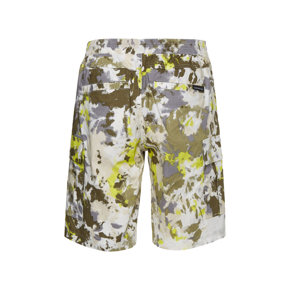 Washed Cargo Woven Cotton Short - Camo