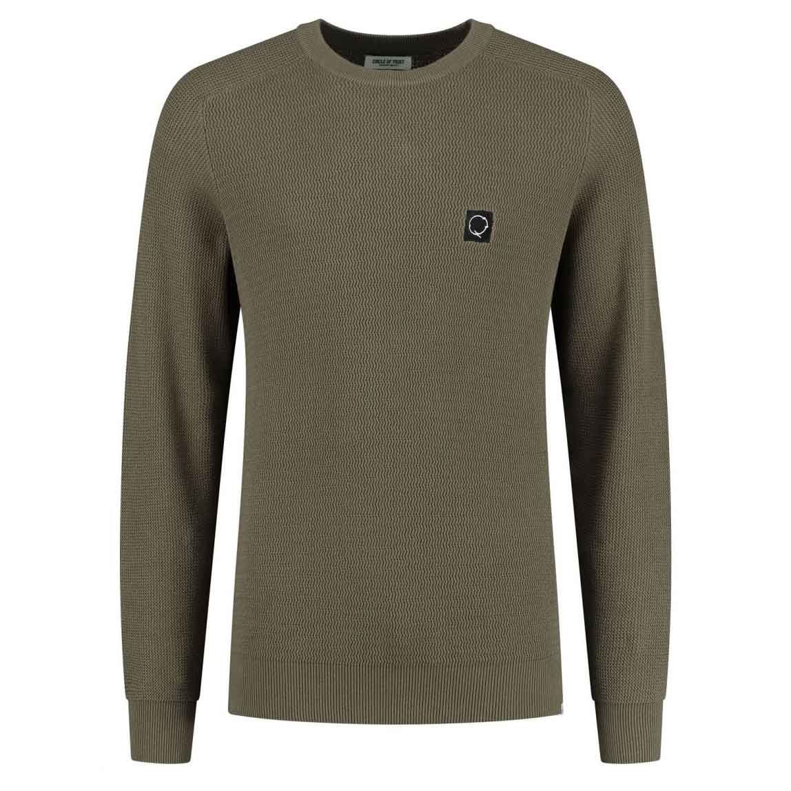 Alan Knit Dark Army Cotton Sweater - Olive