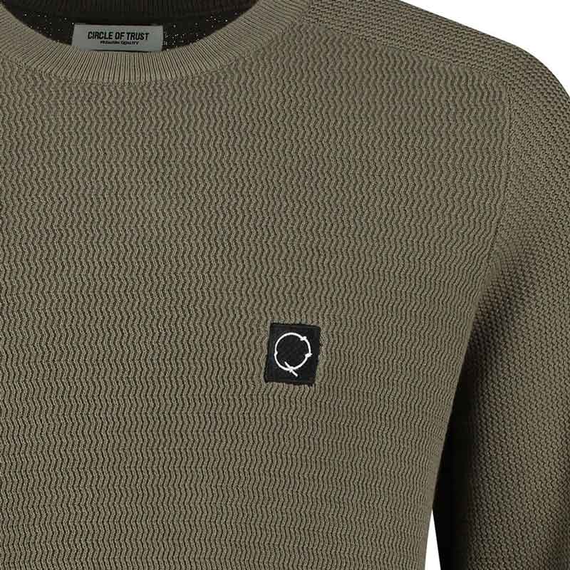 Alan Knit Dark Army Cotton Sweater - Olive