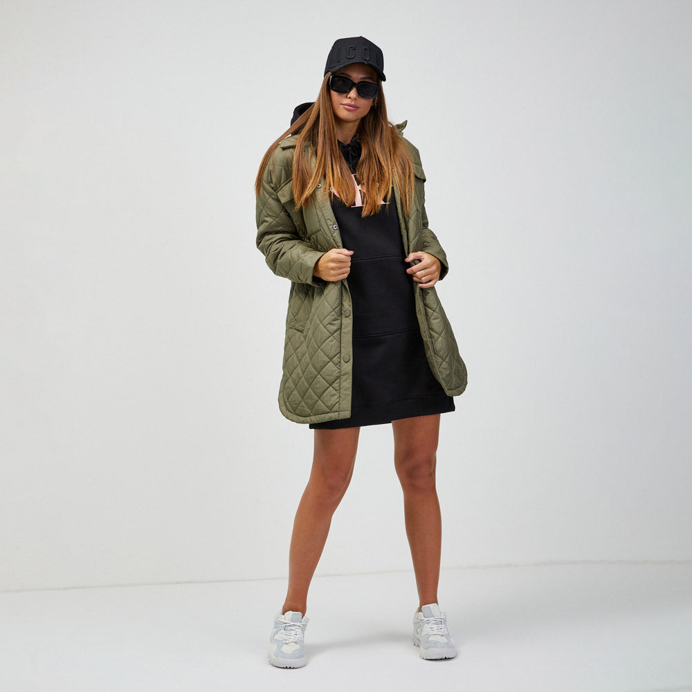 Iconic Monologo Hoodie Dress - Black