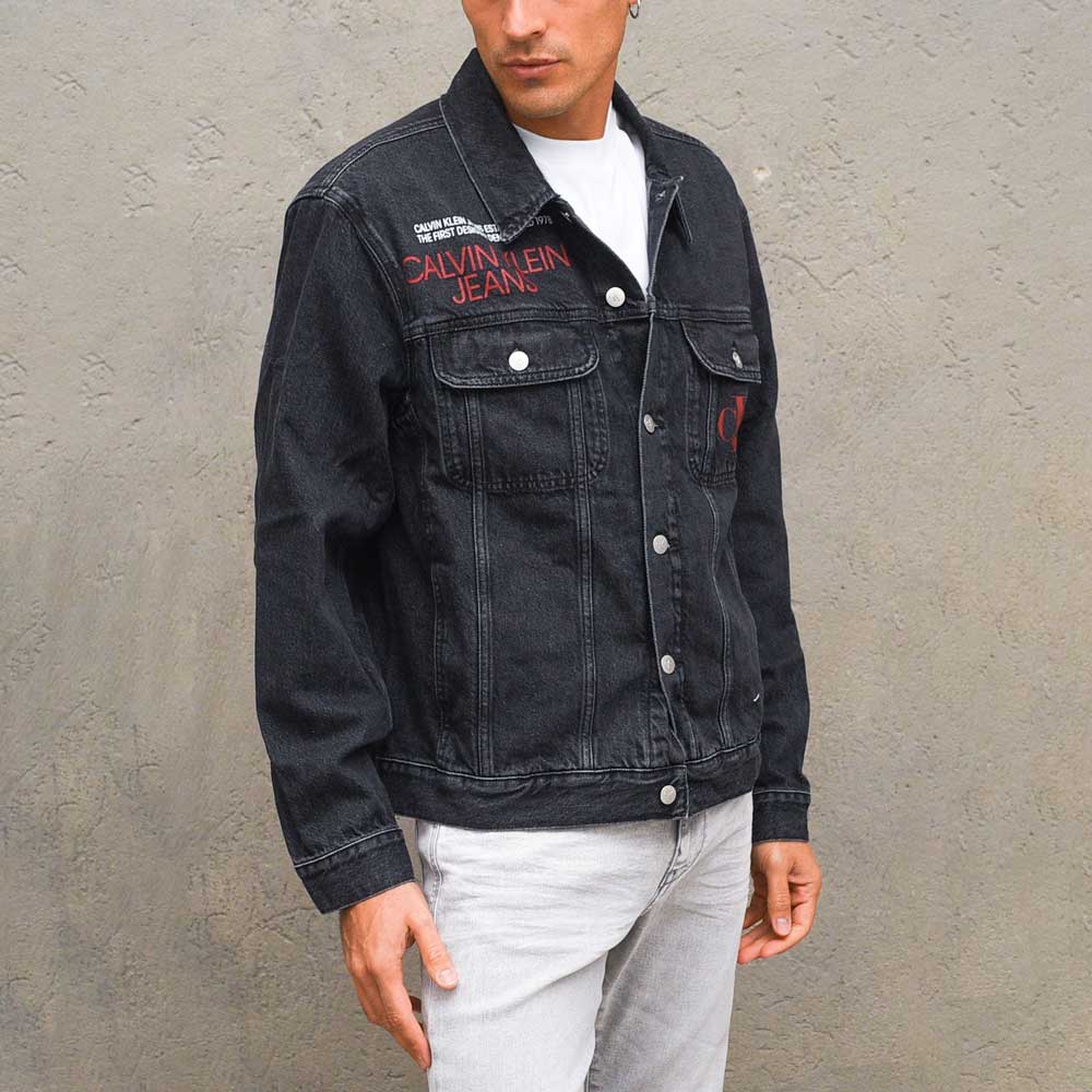 Regular Denim Jacket Mens- Denim Black