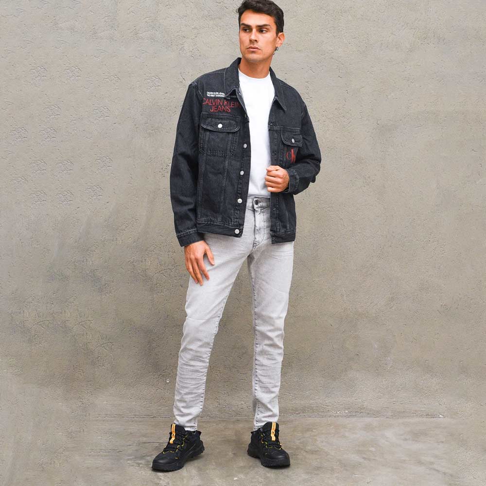 Regular Denim Jacket Mens- Denim Black