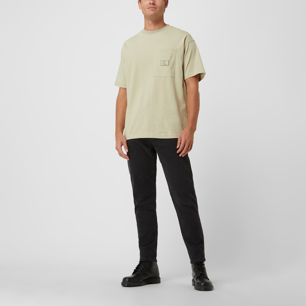 Shrunken Badge Pocket T-Shirt- Light Green