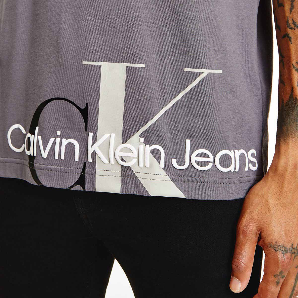 Cut Off Two Tone Monogram T-Shirt Grey