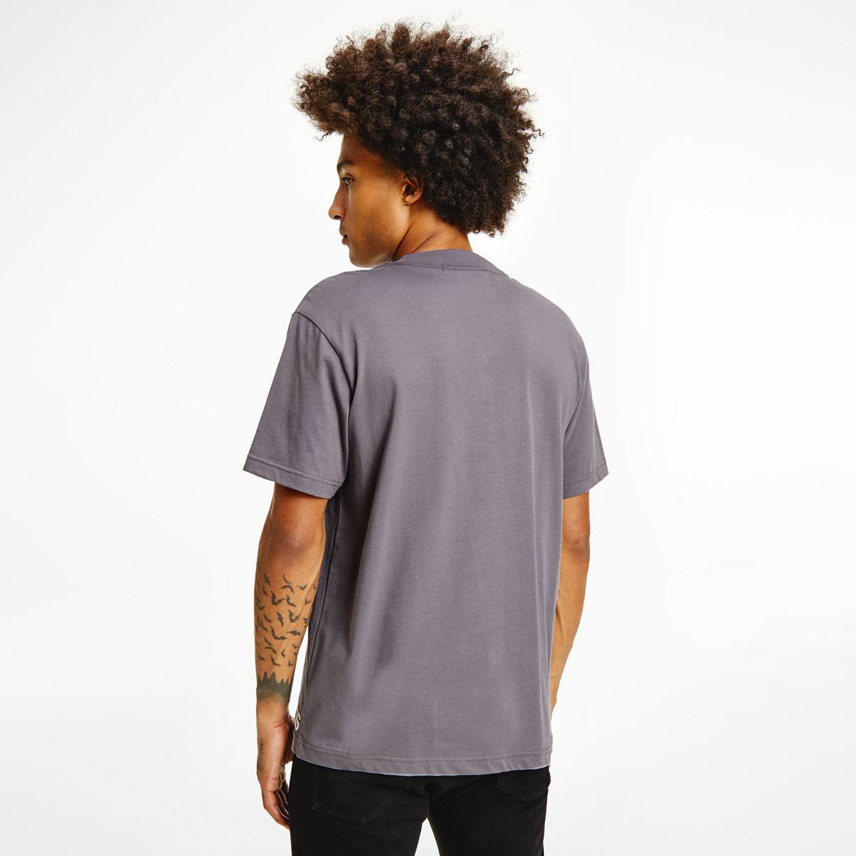 Cut Off Two Tone Monogram T-Shirt Grey