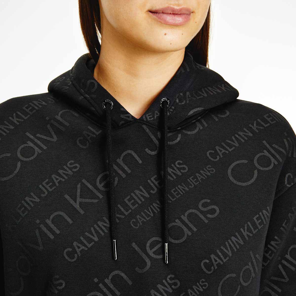 Logo All Over Print Hoodie Black Logo