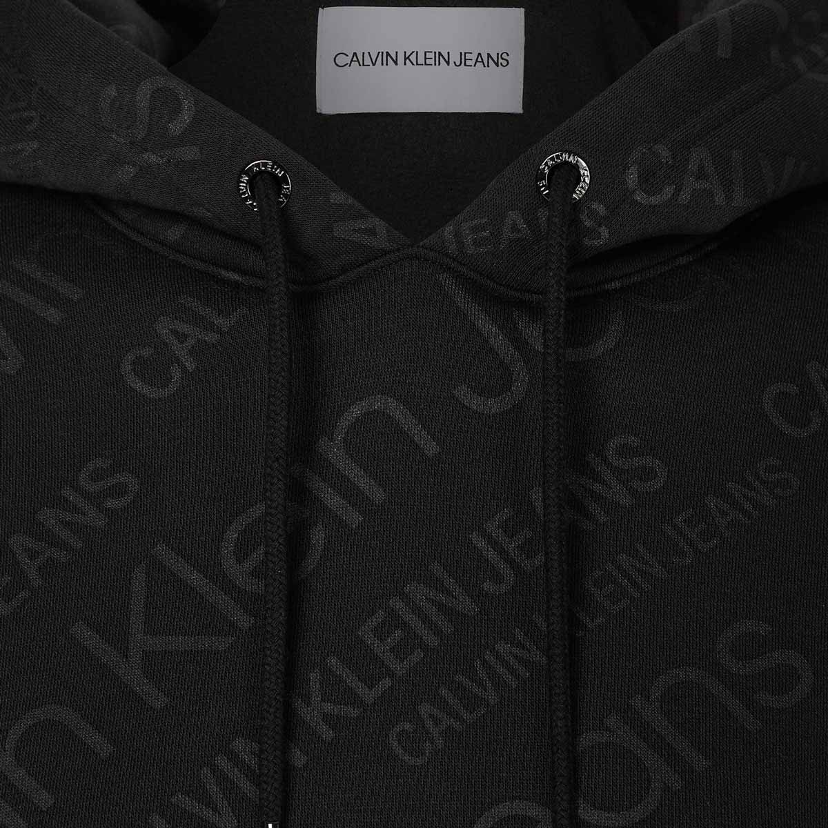 Logo All Over Print Hoodie Black Logo
