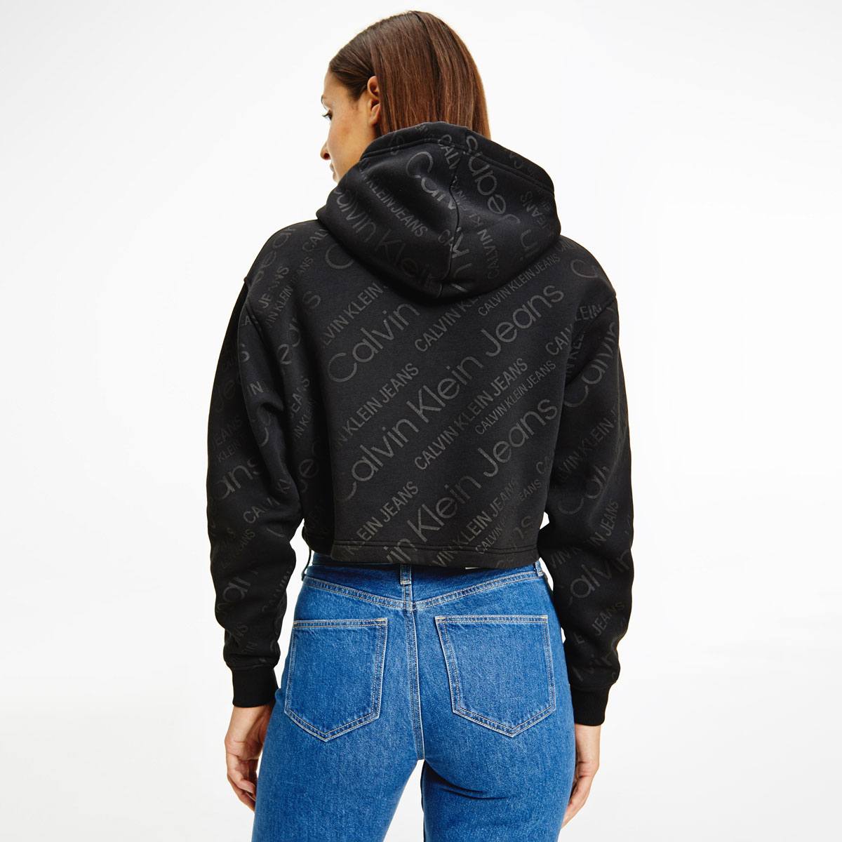 Logo All Over Print Hoodie Black Logo