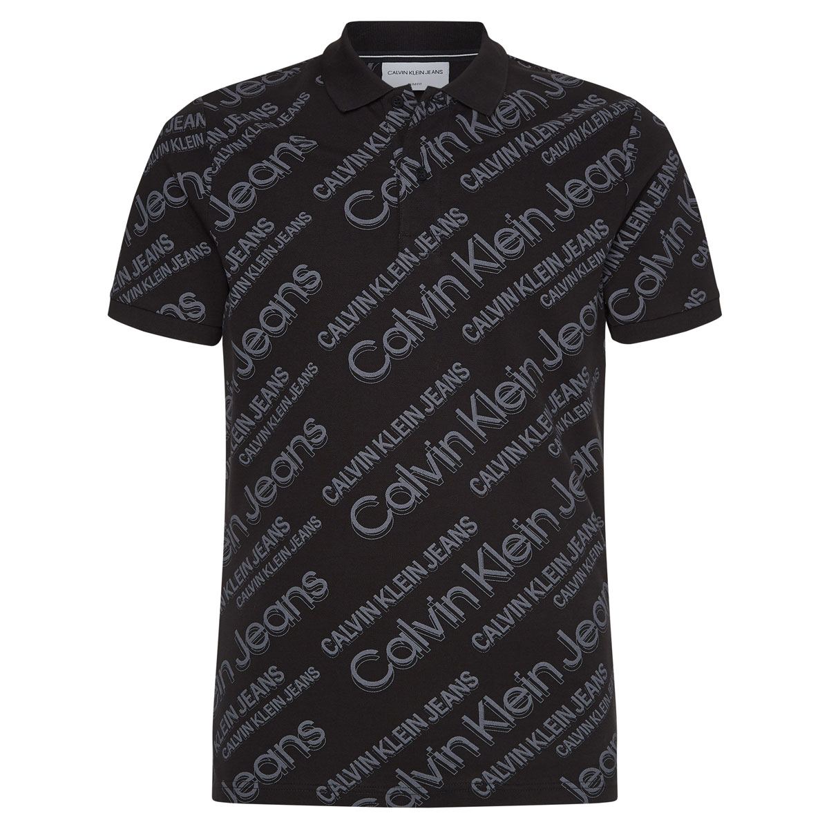 Logo All Over Print Polo - Black