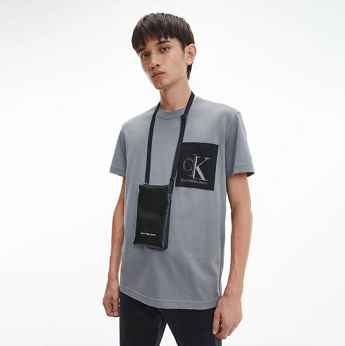 Spliced CK Pocket T-Shirt Grey