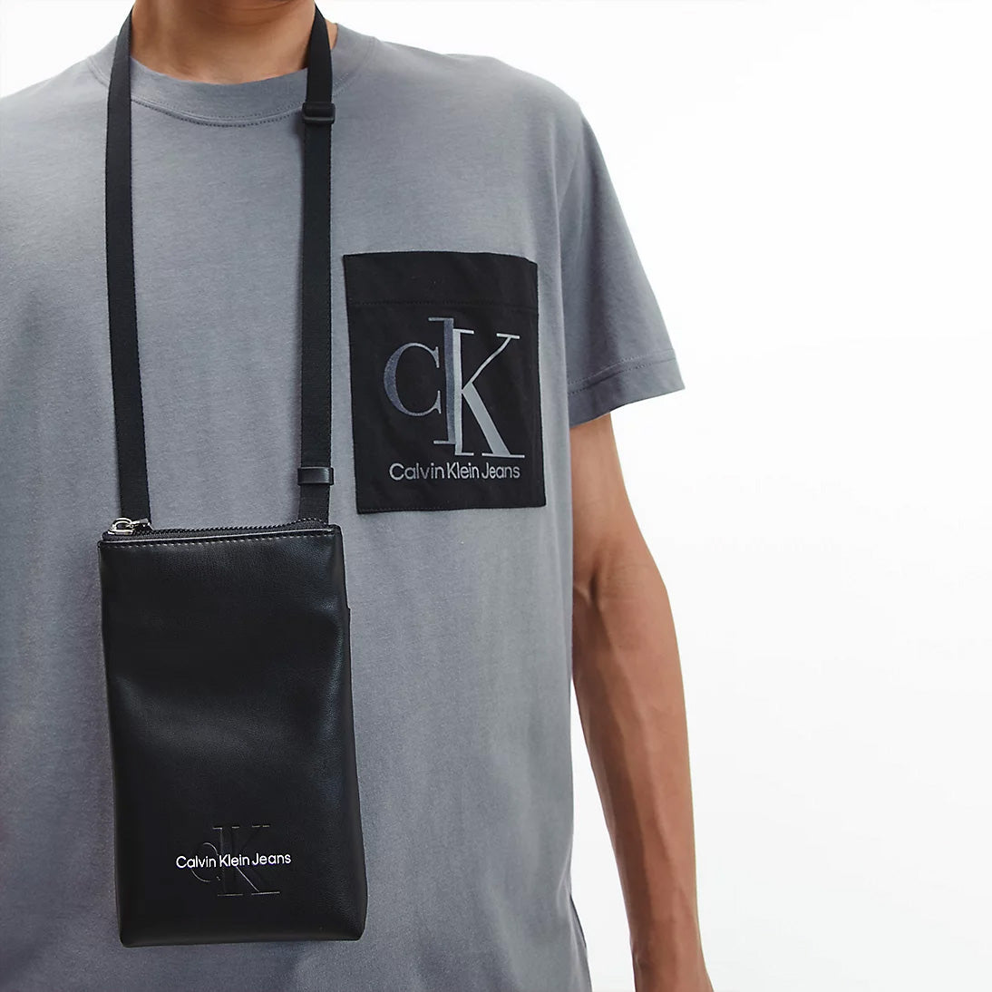 Spliced CK Pocket T-Shirt Grey