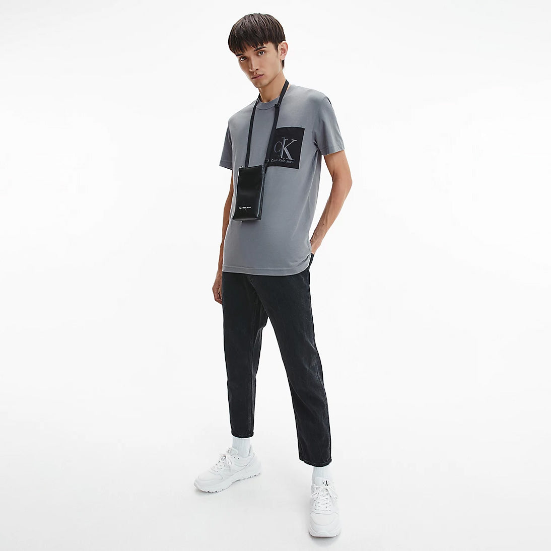 Spliced CK Pocket T-Shirt Grey