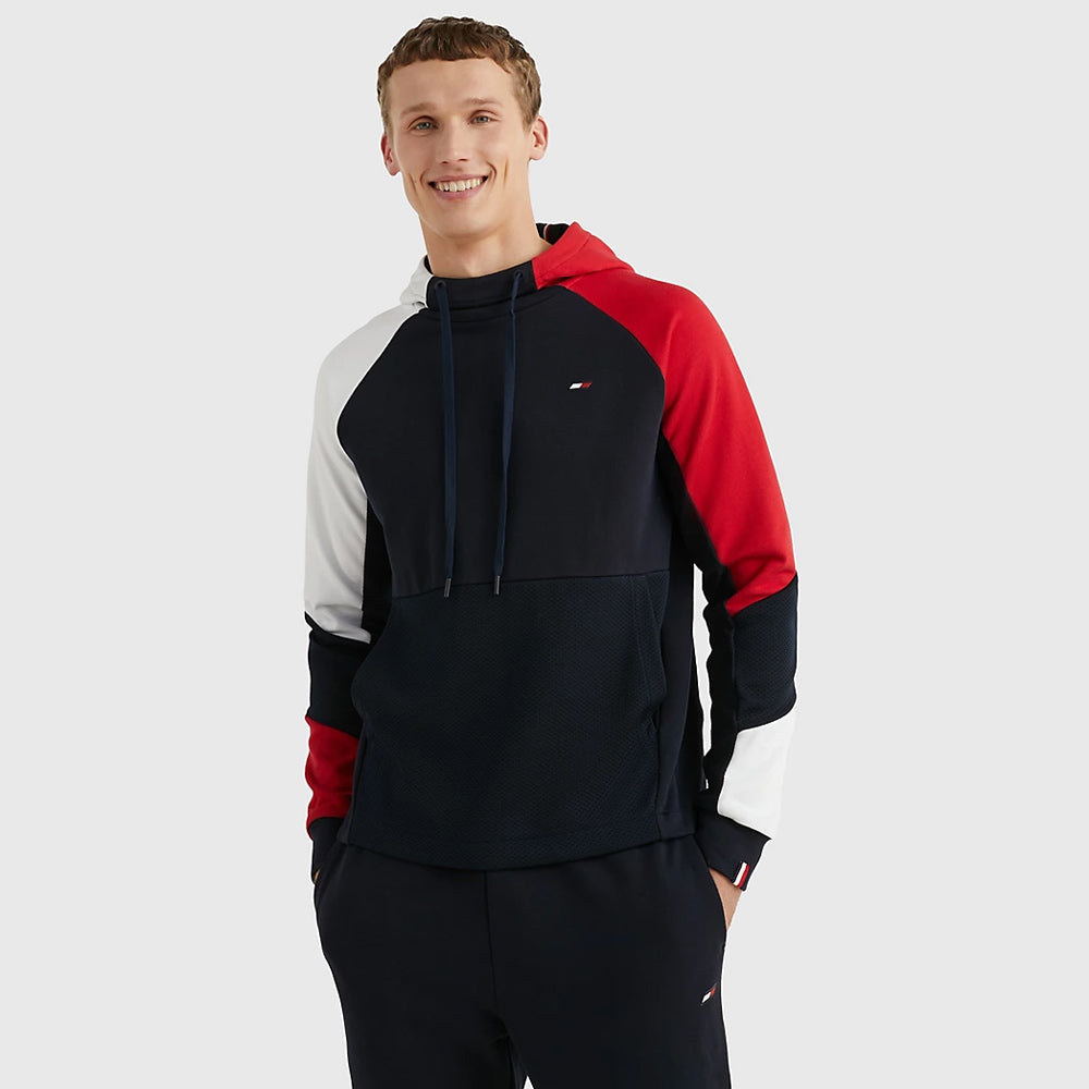 Color - Blocked Mix Media Hoody - Navy Multi