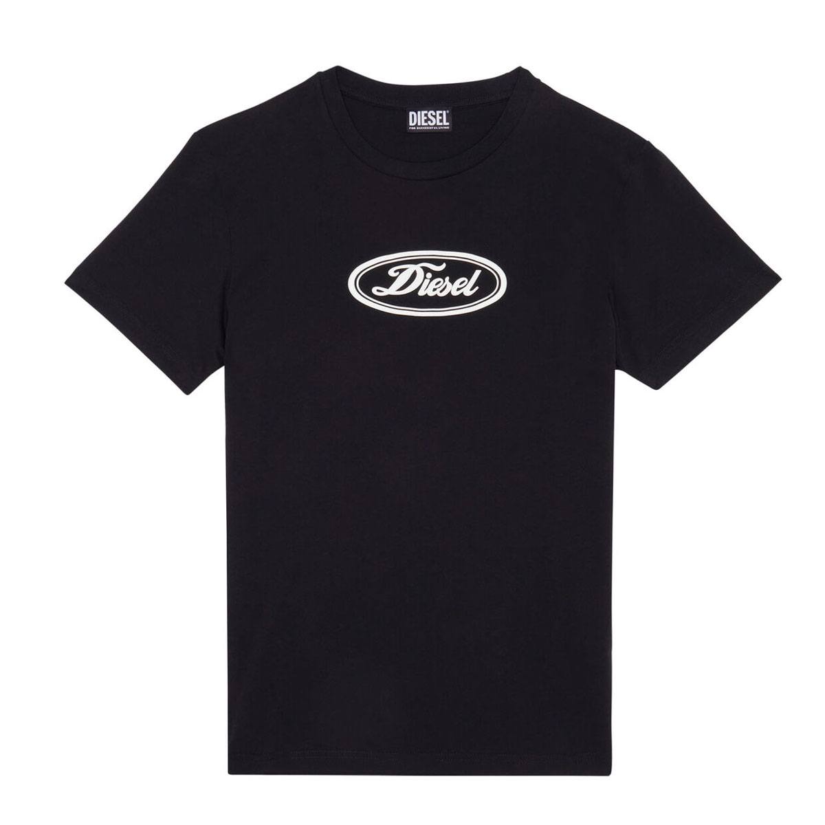 T-DIEGOR-C14 Cotton T-Shirt - Black