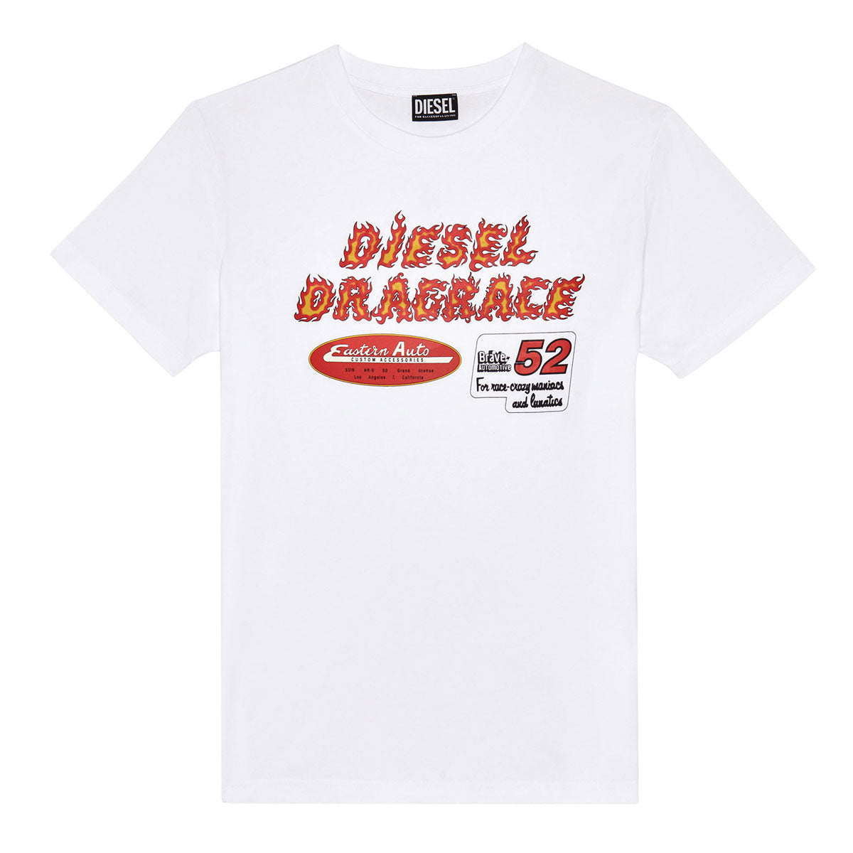 T-Shirt With Drag Race Print White