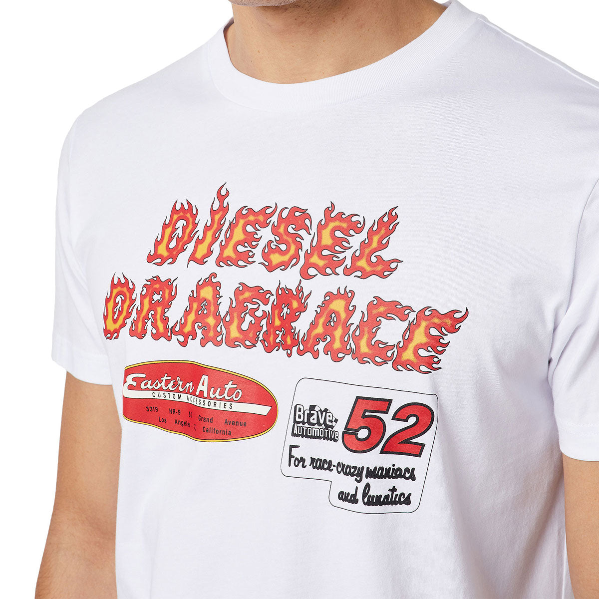 T-Shirt With Drag Race Print White