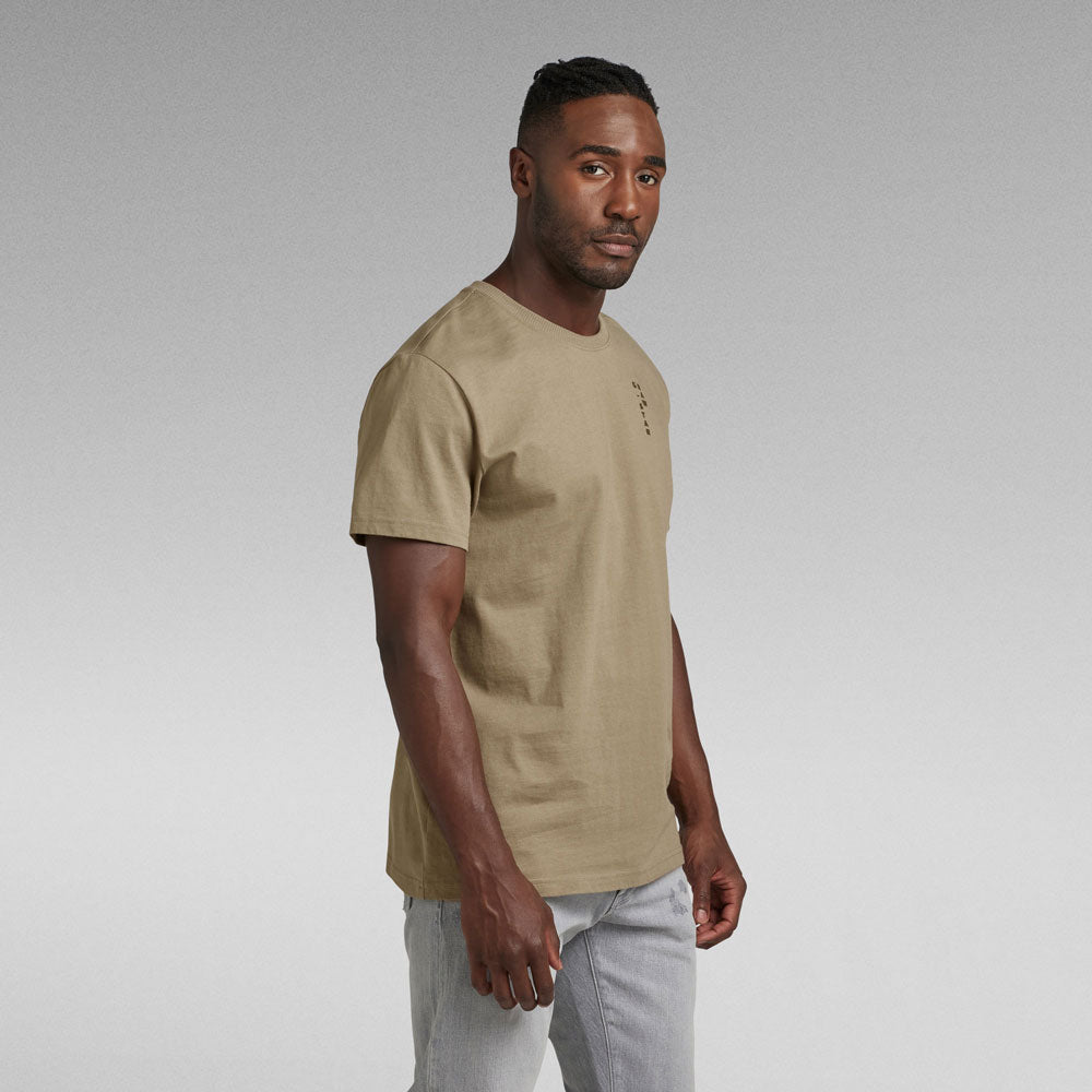 Back Graphic Text T-Shirt - Taupe