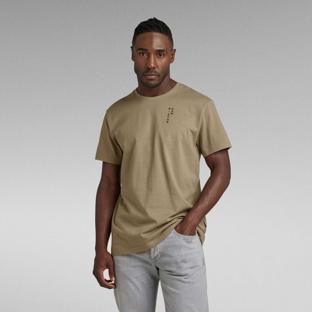 Back Graphic Text T-Shirt - Taupe