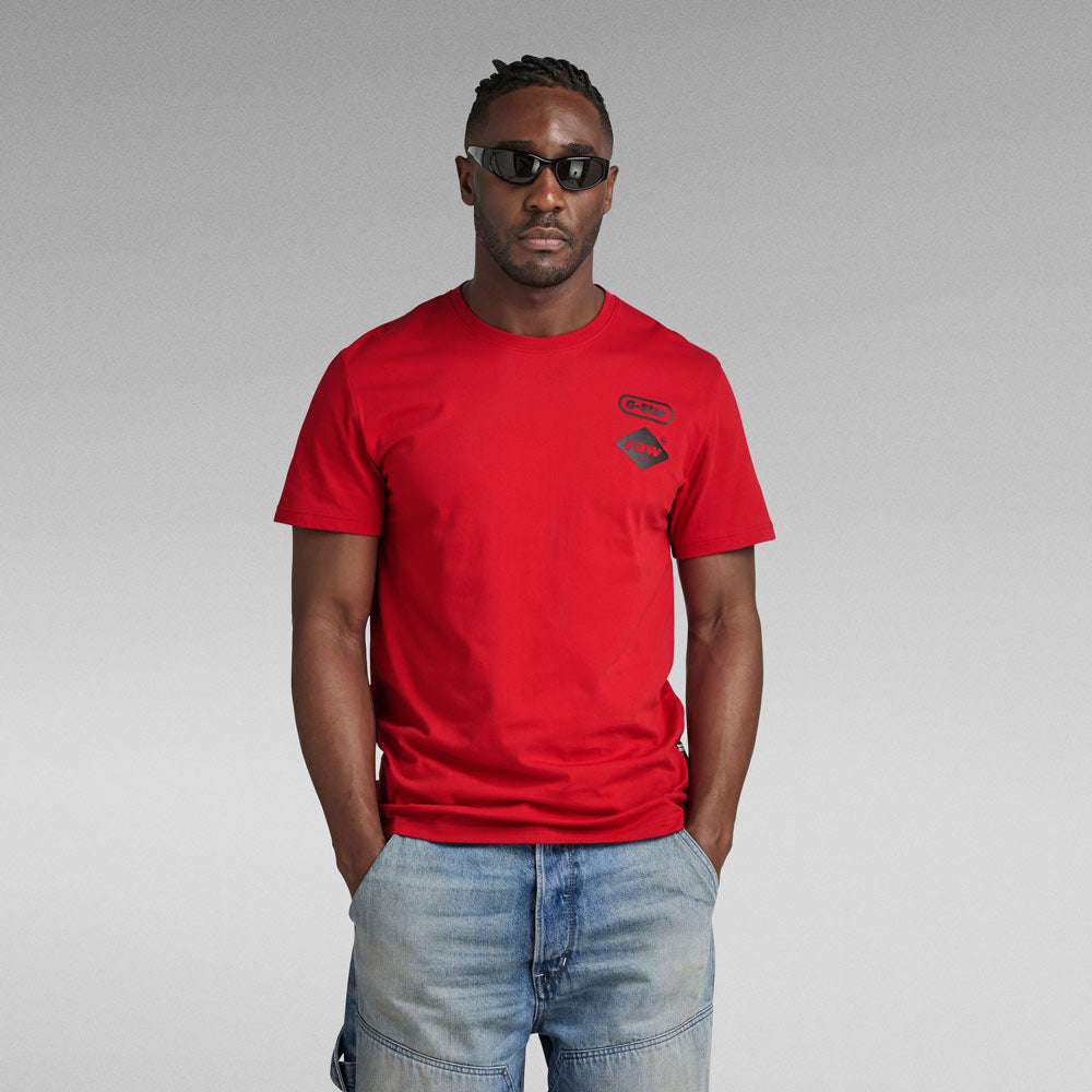 Chest Graphic T-Shirt - Red