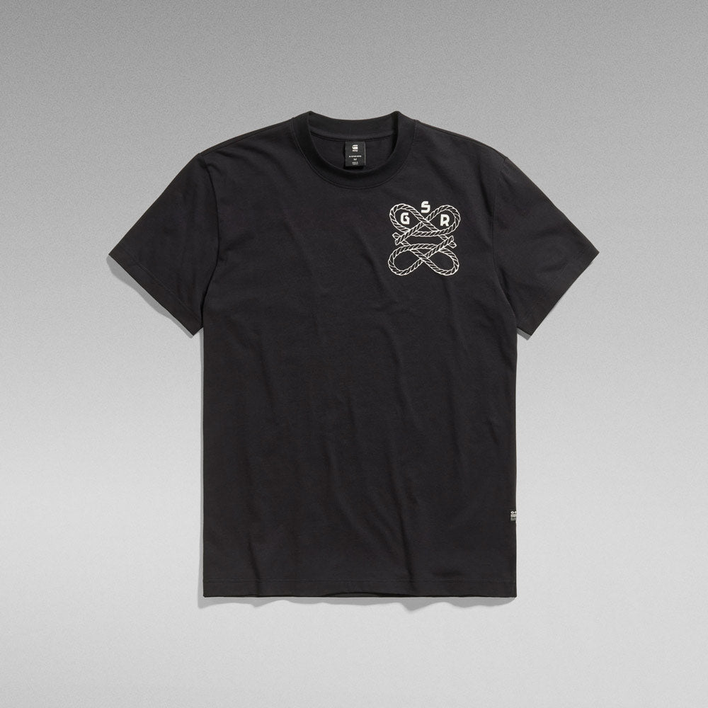 Puff Print Back Graphic T-Shirt - Black