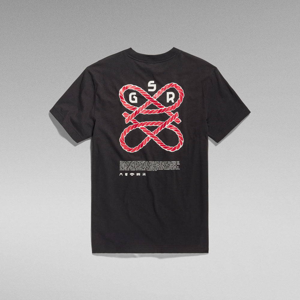 Puff Print Back Graphic T-Shirt - Black