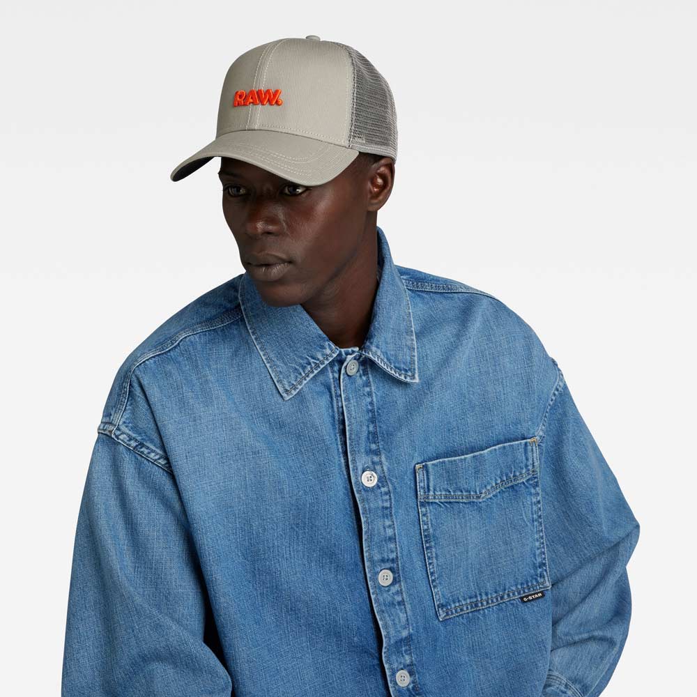 Embroidery Baseball Trucker Cap - Light Grey