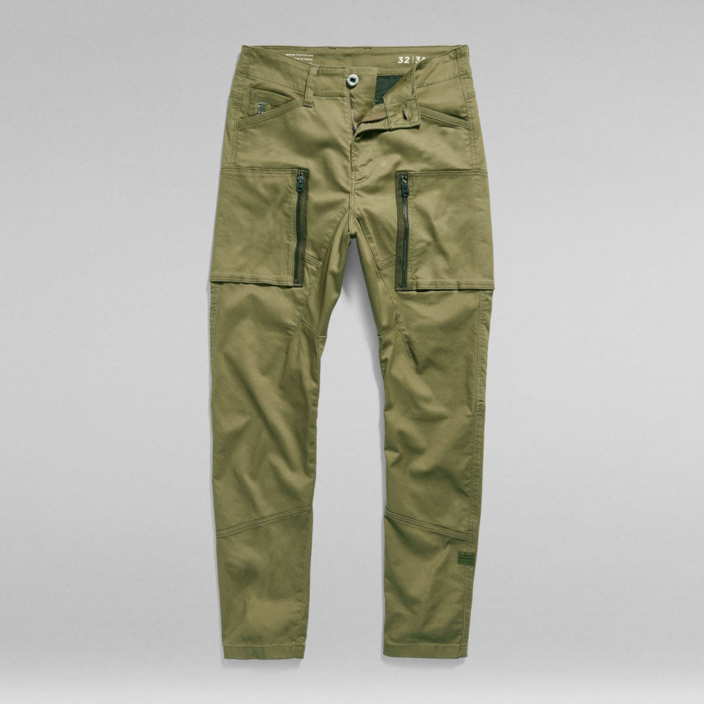 Zip Pocket 3D Skinny Cargo Pants - Olive