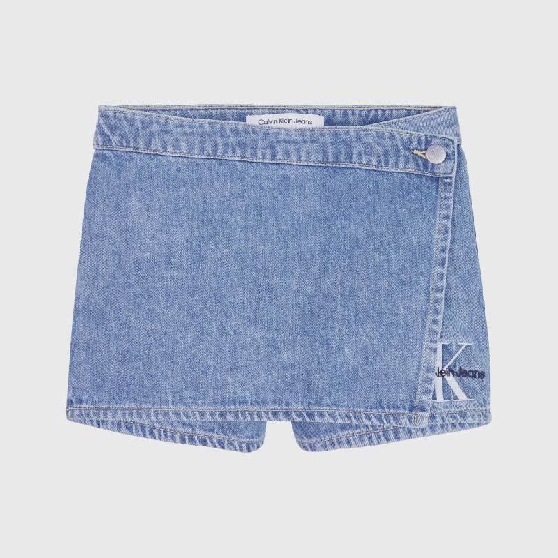 Marble Denim Skort - Denim Medium