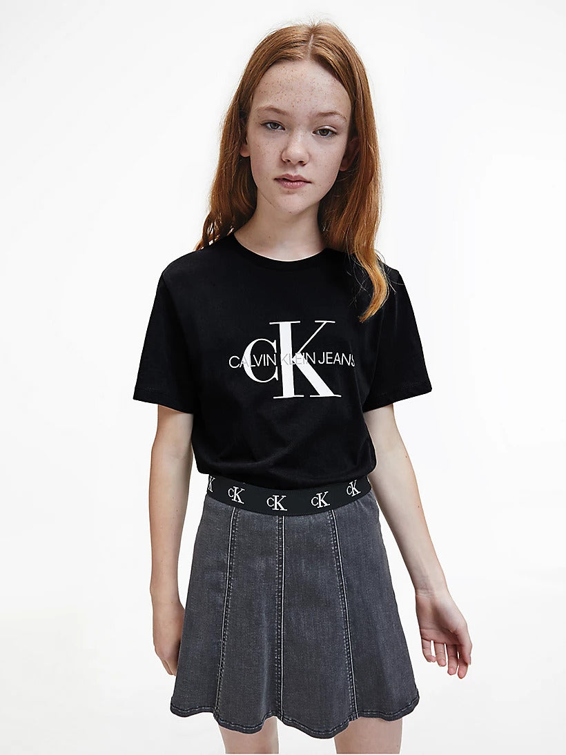 CK Kids Unisex Tee Monogram Print Black