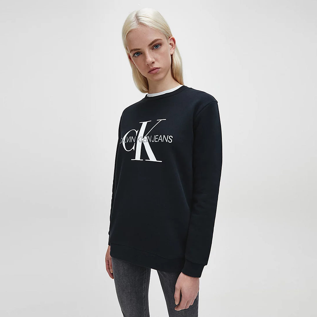 CK Women Monogram Logo Knit Black