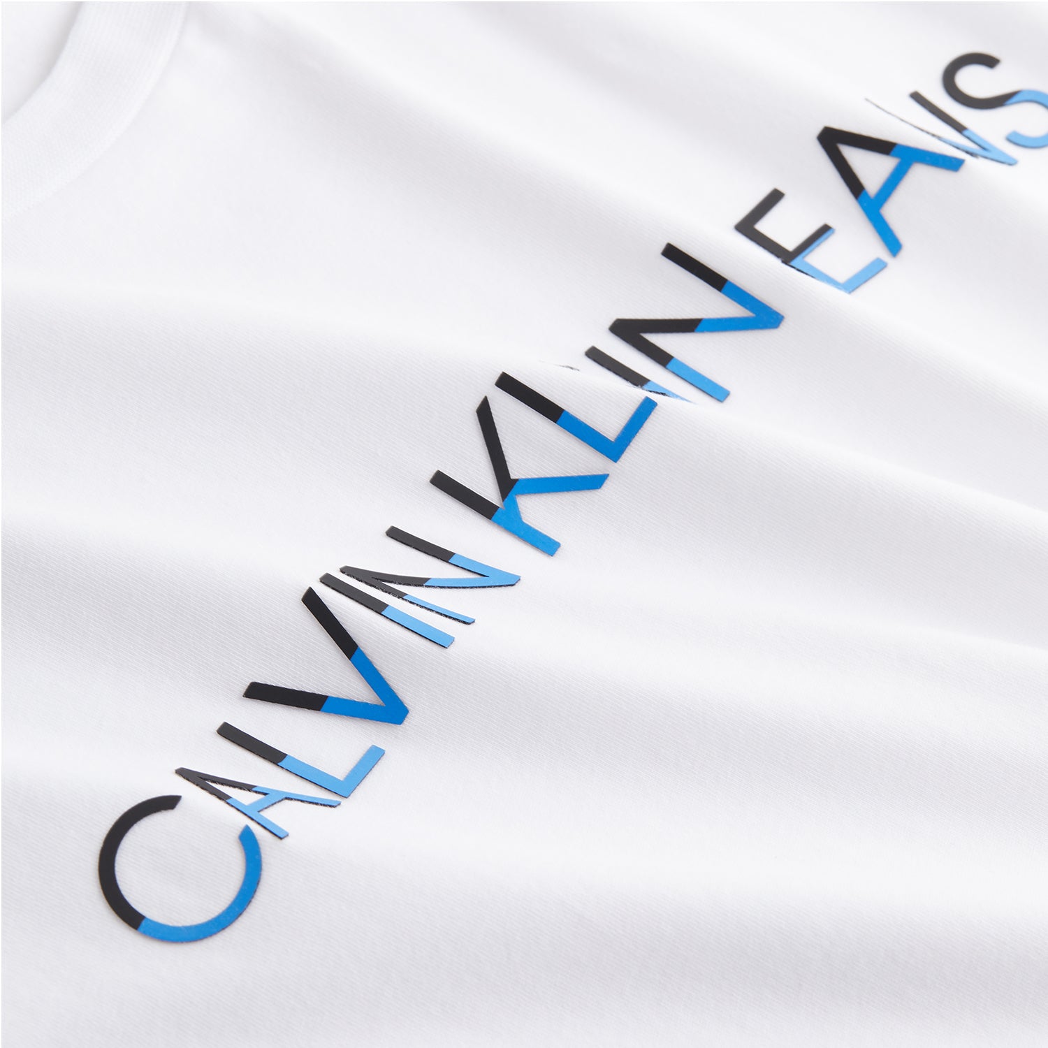 CK Men Dual Tone Logo Tee White