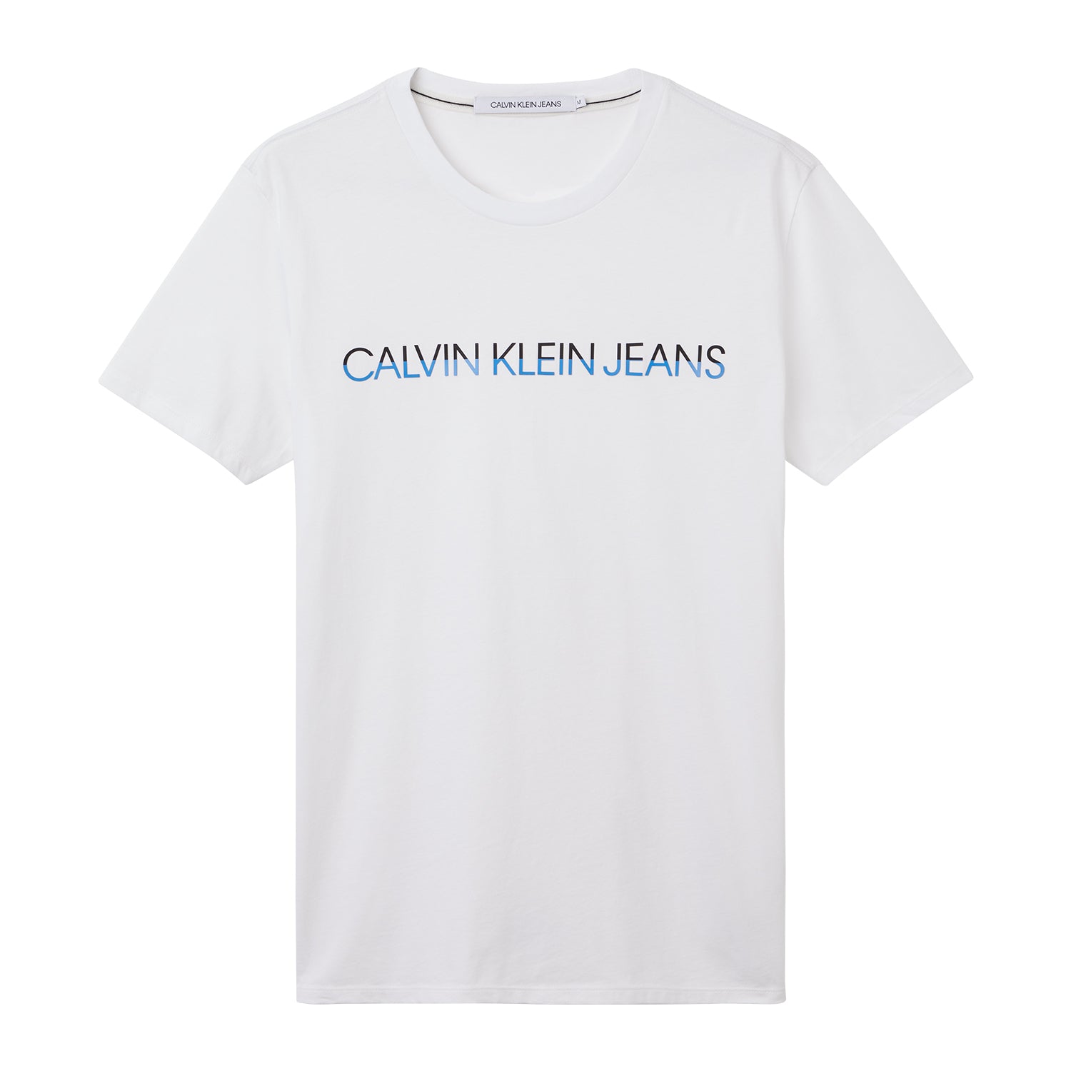 CK Men Dual Tone Logo Tee White