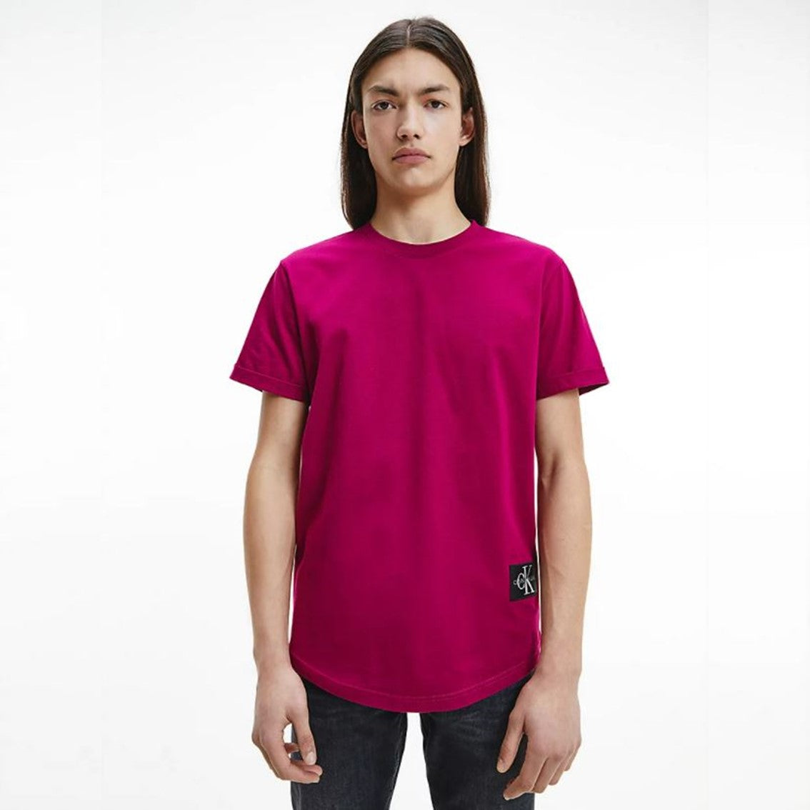 CK Men Monogram Badge Tee Burgundy