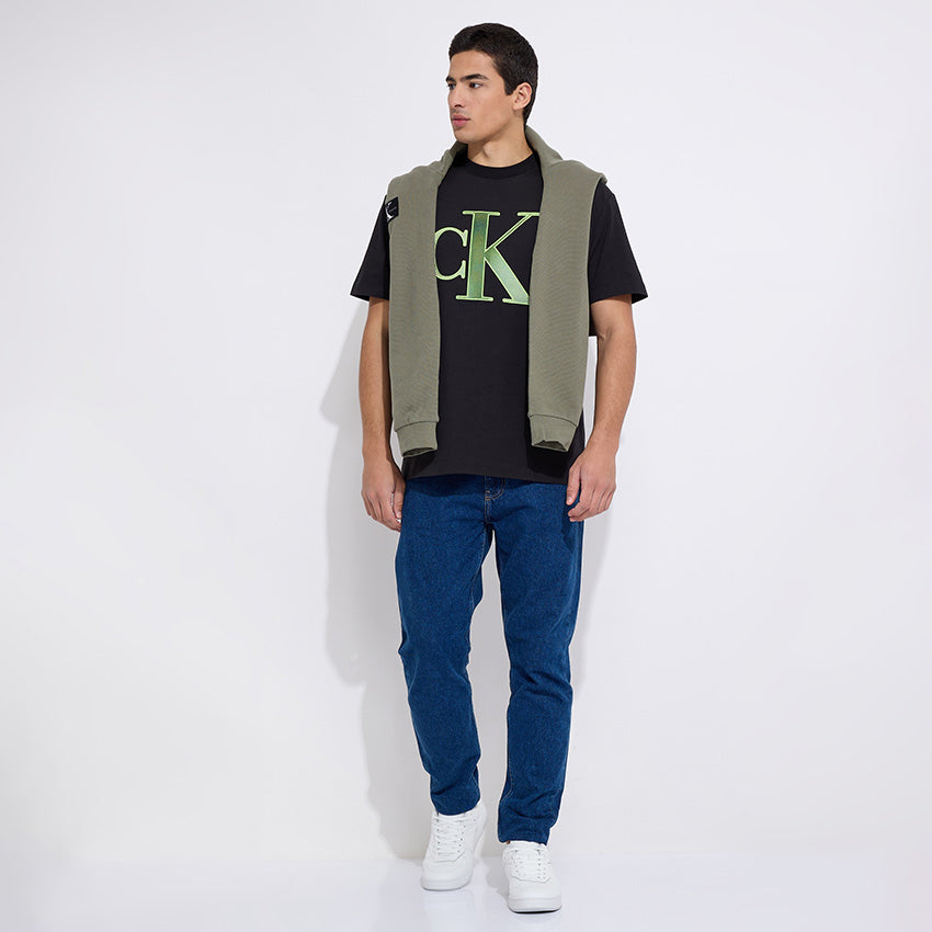 Perforated Monologo T-Shirt - Black