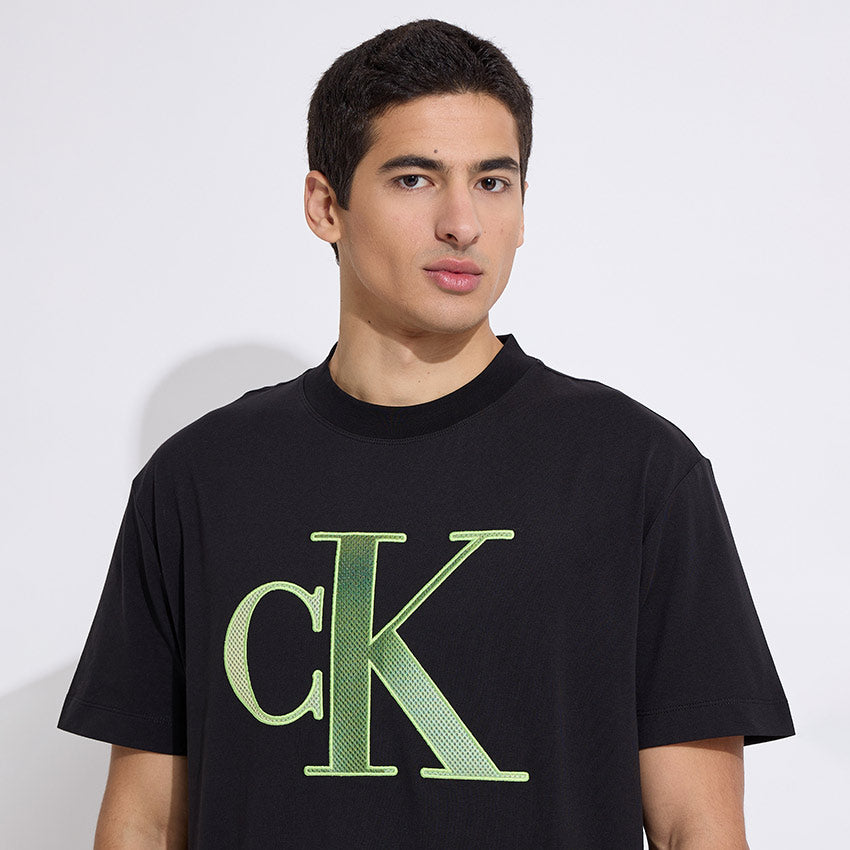 Perforated Monologo T-Shirt - Black