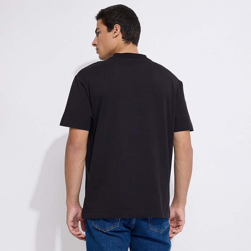Perforated Monologo T-Shirt - Black