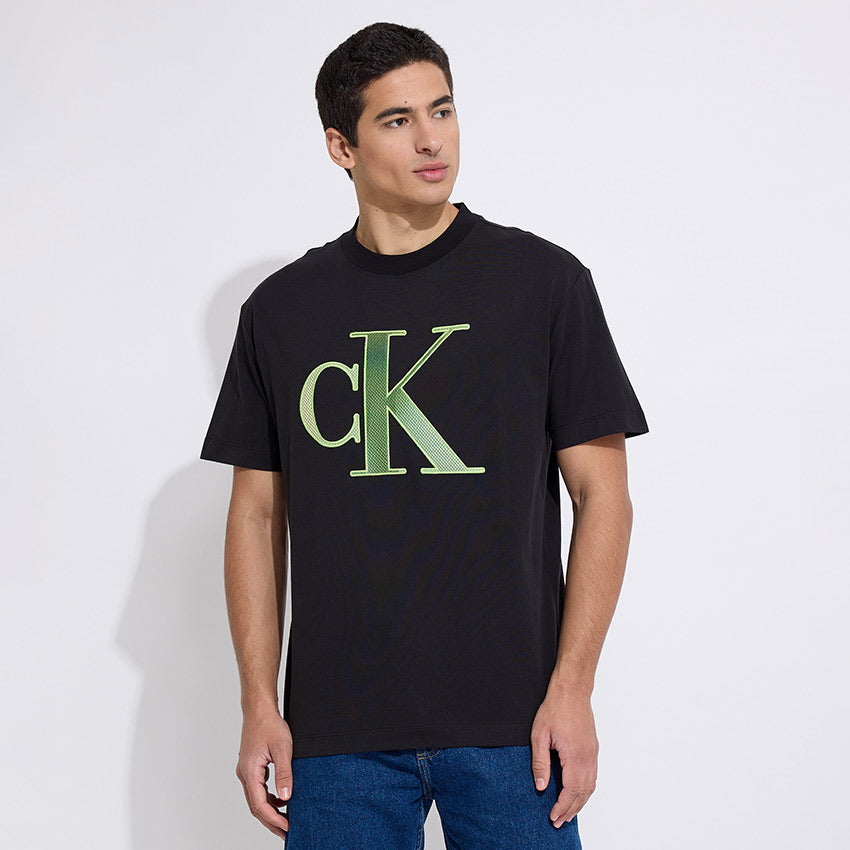 Perforated Monologo T-Shirt - Black