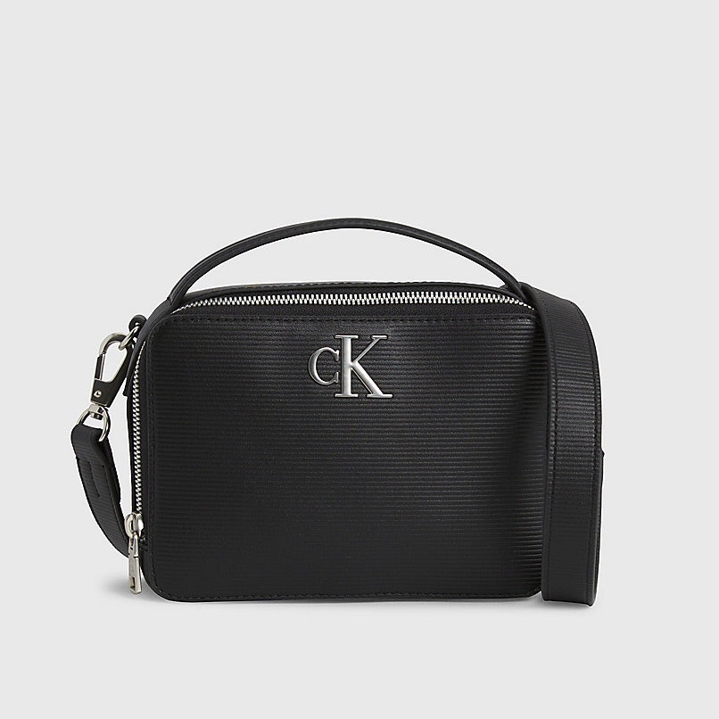 Minimal Monogram Camera Bag - Black