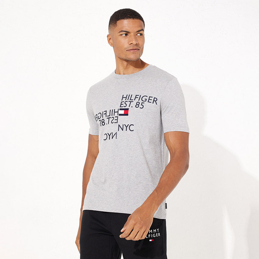 Mirrored Graphic T-Shirt - Light Grey