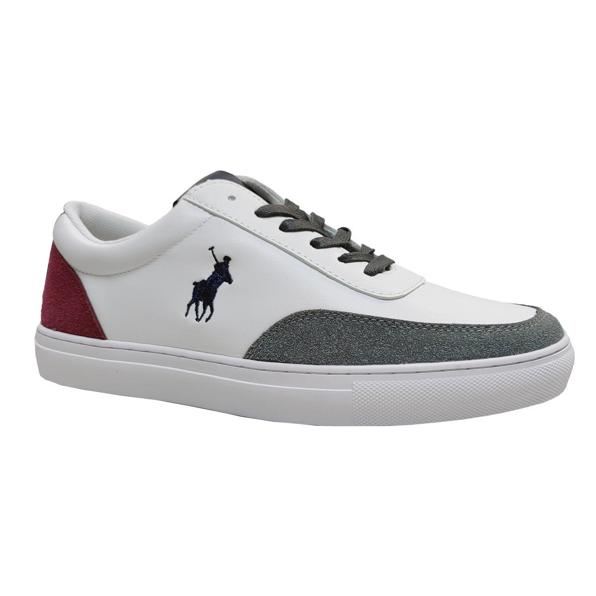 Suede Contrast Sneakers - White