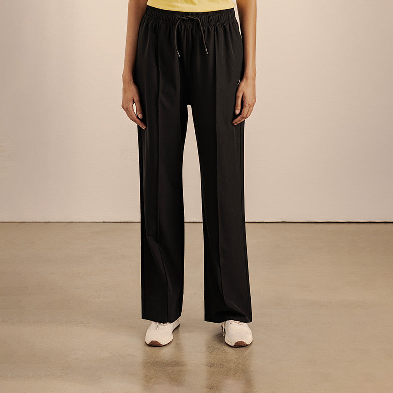 Amara Wide Leg Track Pants - Black