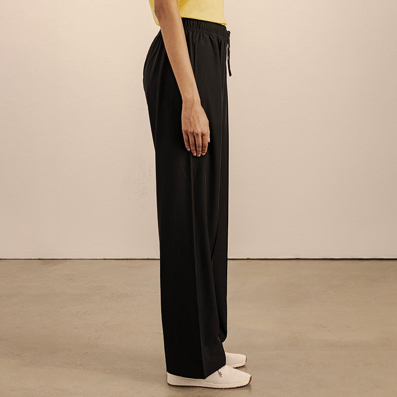 Amara Wide Leg Track Pants - Black