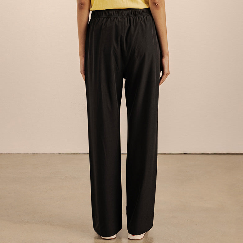 Amara Wide Leg Track Pants - Black