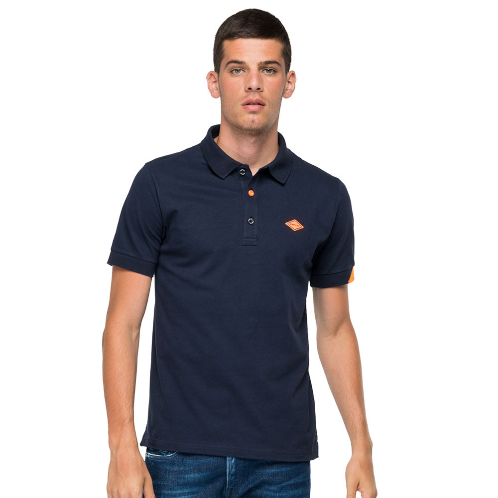 Classic Cotton Polo T-Shirt - Navy