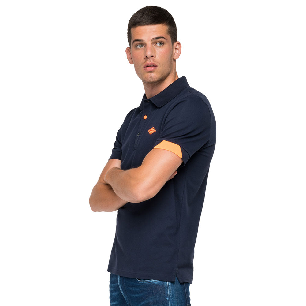 Classic Cotton Polo T-Shirt - Navy